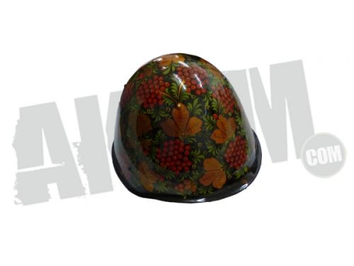 Шлем (КАСКА) металлический, роспись ХОХЛОМА