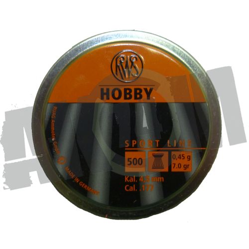 Пуля RWS HOBBY (плоские), 0,45 г (500 шт) 4,5 мм