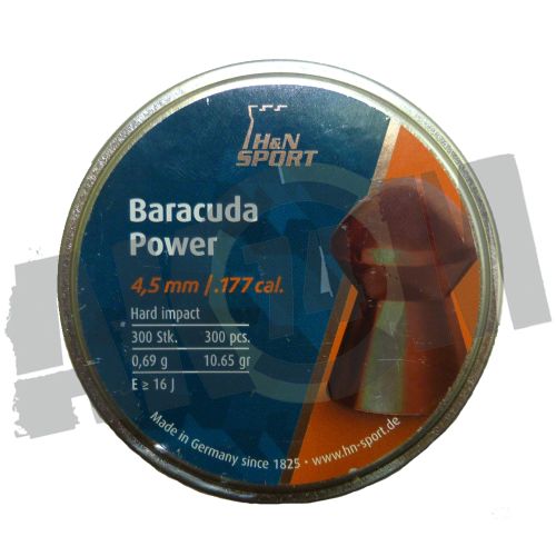 Пули пневматические H&N Baracuda Power 4,5 мм, 0,69 г (300 шт)